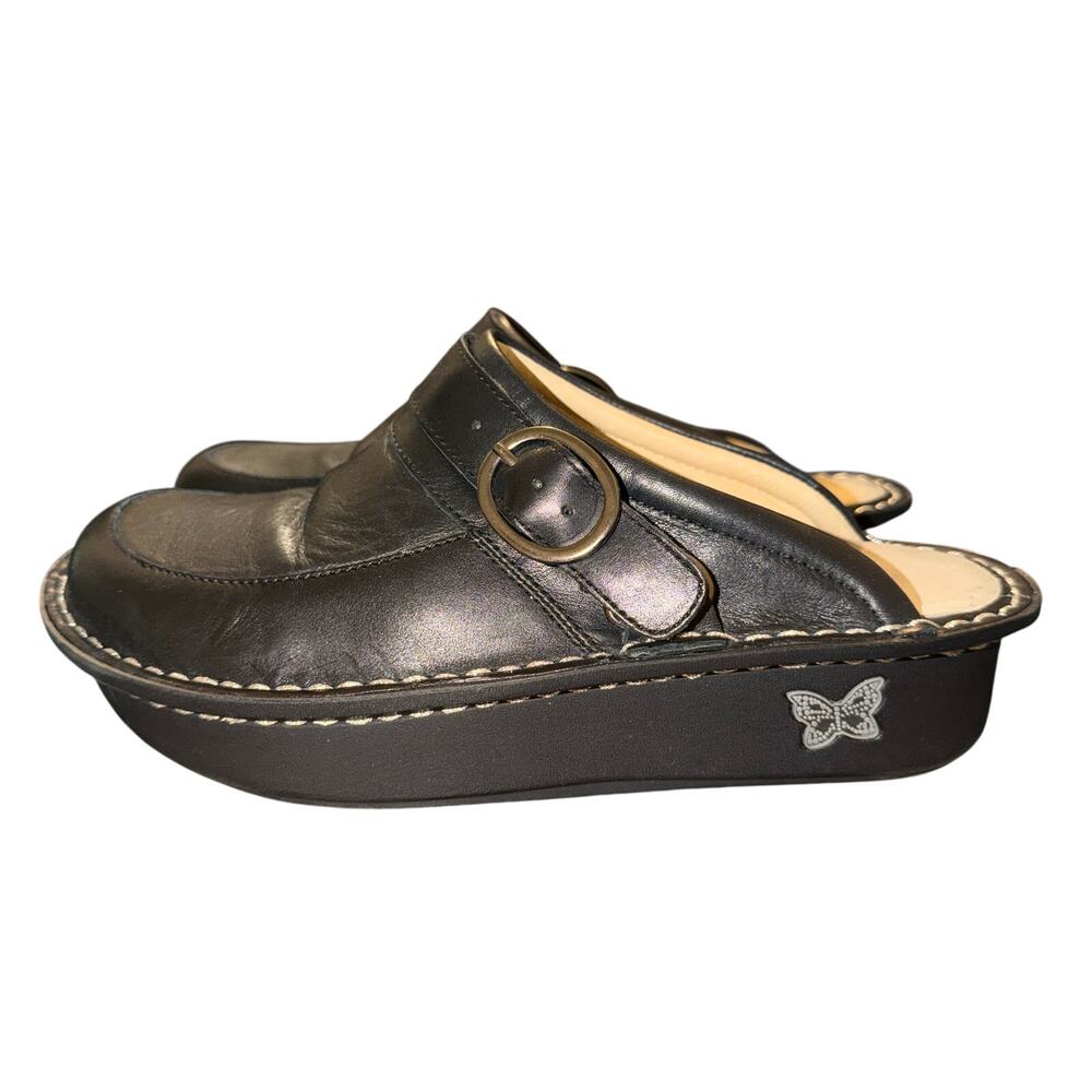 Alegria Seville Clog Women's Sz 7 Black Leather Slip On Comfort Shoe Convertible
